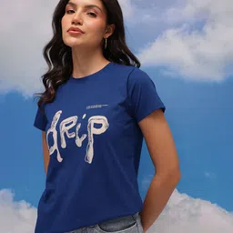 CORSICA Typography Printed Cotton T-shirt-image-48