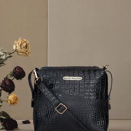 Bagsy Malone Black Textured Sling Bag-image-29