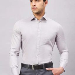Louis Stitch Pink Cotton Regular Fit Printed Shirt-image-96