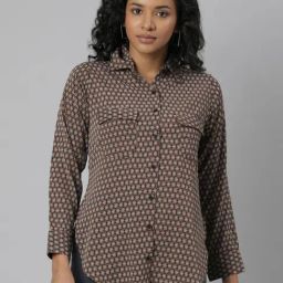 SHOWOFF Brown Printed Shirt-image-50