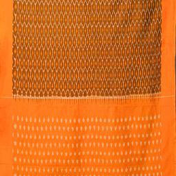Unnati Silks Orange & Yellow Printed Saree With Unstitched Blouse image 3