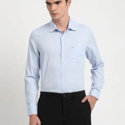 The Bear House Blue Cotton Slim Fit Texture Shirt-picture-38
