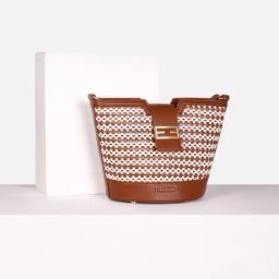 Van Heusen Brown Woven Bucket Bag-17