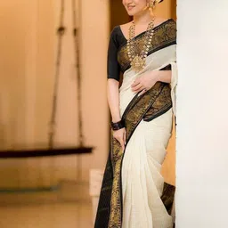 VILLE FASHION Zari Art Silk Kanjeevaram Saree-34