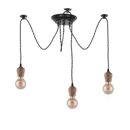 Homesake 3 Arms Spider Black & Brown Metal Adjustable DIY Bubble Hanging Light  (Bulb not included)-image-7