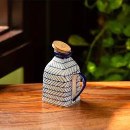 ExclusiveLane Hand-painted Ceramic Milk & Water Jug (Non-airtight, 480 ML, Microwave Safe)-image-17