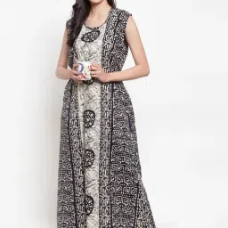 Secret Wish Black & White Printed Nighty-image-86