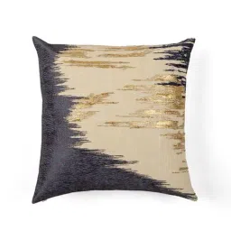 Home4U Aureli Beige & Black Cotton Cushion Cover - Set of 1-11