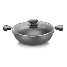 Prestige Hard Anodised Plus Gas and Induction Compatible Kadhai with Glass Lid (200 mm)-0