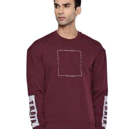 ALCIS Maroon Printed Sweatshirt-image-5