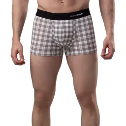 UnderJeans by Spykar White & Brown Check Trunks-picture-34