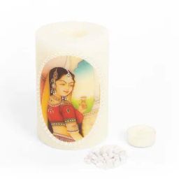 Home4U Multicolor Wax 10 cm Pillar Candle - Set of 1-48