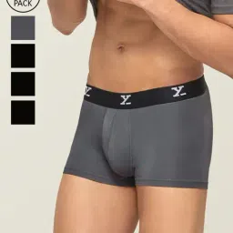 XYXX Black & Grey Solid Skinny Fit Trunks (Pack of 5)-image-88