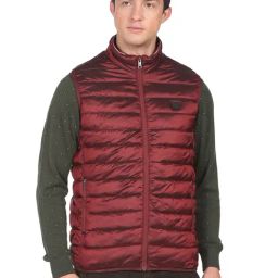 Arrow Sport Dark Red Regular Fit Quilted Jacket-picture-6