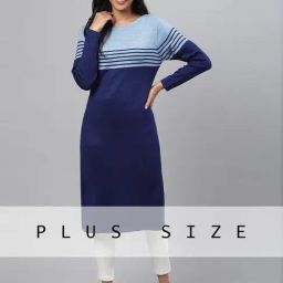 Aurelia Blue Striped Straight Kurta-image-73