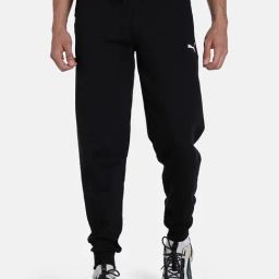 Puma Black Cotton Regular Fit Joggers-image-43