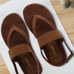 Paaduks Men's Cord Of Kings Brown Back Strap Sandals-image-45