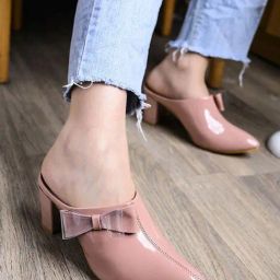 Shoetopia Kids Peach Mule Shoes-image-93