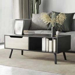 Spyder Craft Black Wood Modern Coffee Table with Storage-19