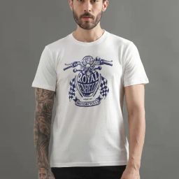 Royal Enfield Classic White Regular Fit Printed Crew T-Shirt-picture-41