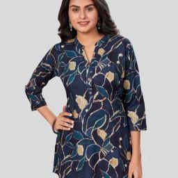 Saree Swarg Navy Printed Short Kurti-picture-10