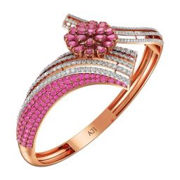 Joyalukkas 18k Rose Gold & Diamond Pink Bloom Charm Bracelet-image-3