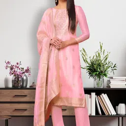 Stylee LIFESTYLE Floral Woven Design Unstitched Dress Material-picture-20