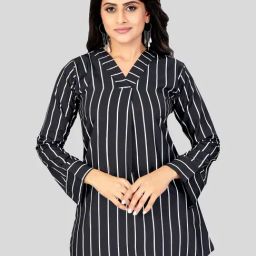 Saree Swarg Black Striped Short Kurti-picture-30