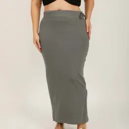 HILL ISLANDS Grey Cotton Saree Shapewear-picture-42