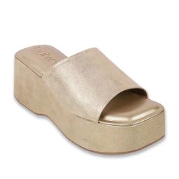 Catwalk Women's Wall St Back to Basics Gold Wedges-image-76
