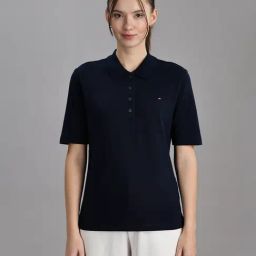 TOMMY HILFIGER Navy Blue Solid T-Shirt-picture-36