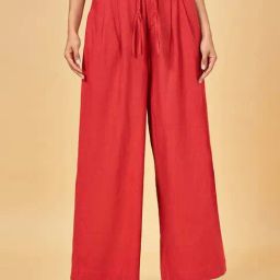 Honey by Pantaloons Red High Rise Palazzos-image-6