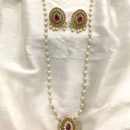 Rujve Jewellery Gold-Plated Stone-Studded & Beaded Jewellery Set-50