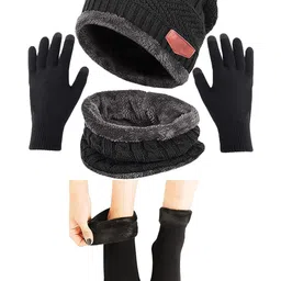 Aadikart Adults Black Woolen Beanie-picture-30