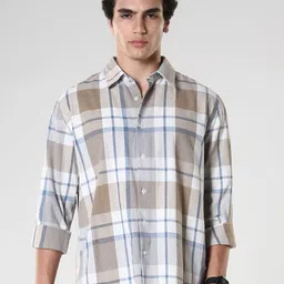 Espanshe Checked Casual Cotton Shirt-image-34