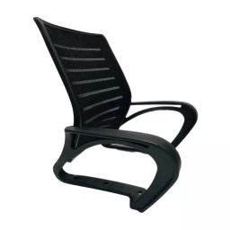 Modern India Seating Mesh & Polypropylene Free Size Black Chair Mesh Back, MISP14-48