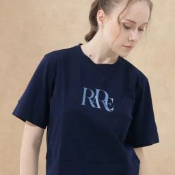 RAREISM Navy Cotton Blend Printed Short Sleeves T-Shirt-image-97
