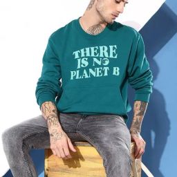 Dillinger Teal Green Loose Fit Printed Sweatshirt-picture-35