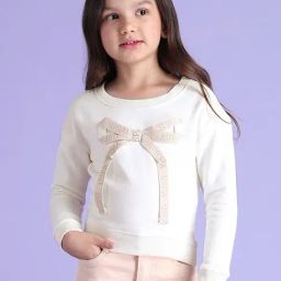 U.S. Polo Assn. Girls Off White Applique Full Sleeves Sweatshirt-image-69