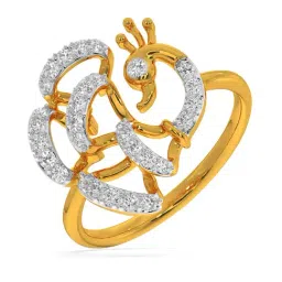 Kisna Diamond & Gold Jewellery Lucia 14k (585) Diamond & Gold Ring For Women-picture-4