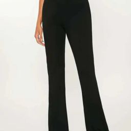 Broadstar Black Flared Fit High Rise Bootcut Trousers-image-106