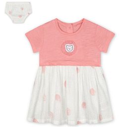 mothercare Infant Girls Pink & White Applique Pure Cotton A-Line Dress with Knickers-image-70