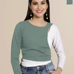 Mast & Harbour Women Pack of 2 Solid Regular Sleeves Top-image-71