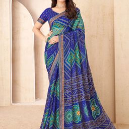 Anouk Rustic Bandhani Printed Pure Chiffon Saree image 2