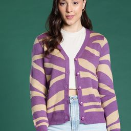 DressBerry Abstract Front-Open Sweater-3