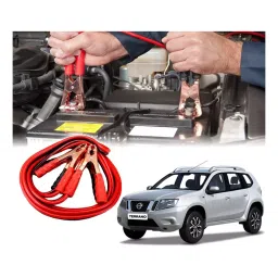 Auto Pearl 2.29 m (7.5 Ft) 500 A Heavy Duty Booster Anti Tangle Battery Jumper Cable for Nissan Terrano (Pack of 2)-94