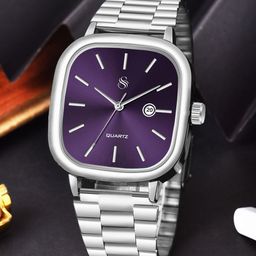Shocknshop Unisex Dial & Stainless Steel Straps Analogue Multi Function Watch WCH148Purple-18