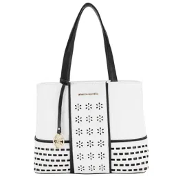 Pierre Cardin Beige Perforated Large Shoulder Handbag-38
