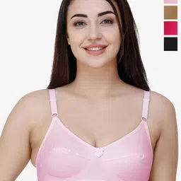 College Girl Women Pack of 4 Solid Full Coverage Non Padded Non-Wired Everyday Bra-picture-33