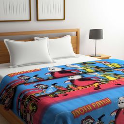 FABINALIV Multicolor Cartoon Print Reversible AC Room 300 GSM Polycotton Double Bed Dohar-13